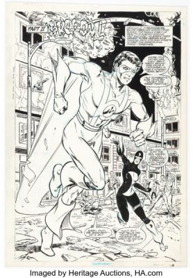 Todd McFarlane and Tony DeZuñiga Infinity, Inc. #22 Splash Page 12 Original Art (DC, 1986). | Heritage