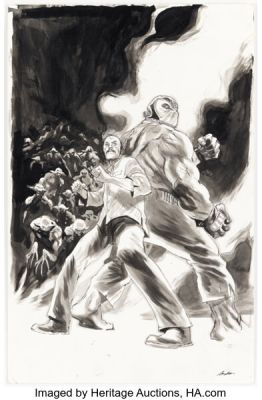 Rafael Albuquerque Batman Eternal #31 Bane and Alfred Pennyworth Cover Original Art (DC, 2015).