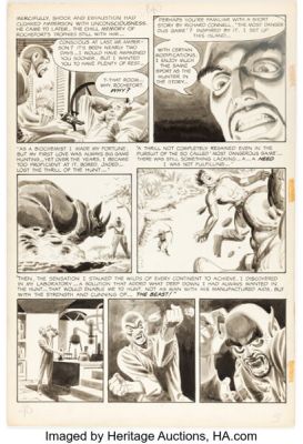 Steve Ditko Eerie #9 "Isle of the Beast!" Story Page 3 Original Art (Warren, 1967).