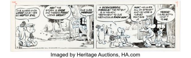 Walt Kelly Pogo Daily Comic Strip Original Art dated 7-20-68 (Publishers-Hall Syndicate, 1968). | Heritage