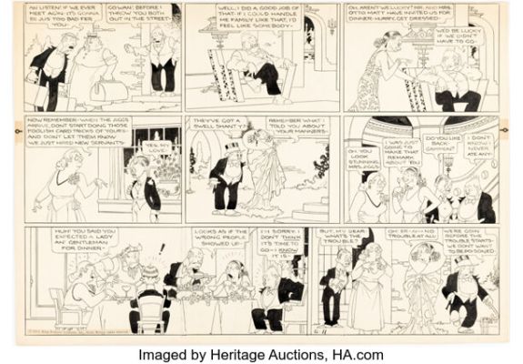 George McManus Bringing Up Father Partial Sunday Comic Strip Original Art dated 6-11-33 (King Features Syndicate, 1933). | Heritage