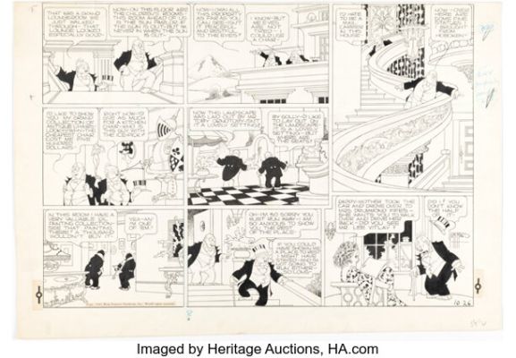 George McManus Bringing Up Father Partial Sunday Comic Strip Original Art dated 10-26-41 (King Features Syndicate, 1941). | Heritage