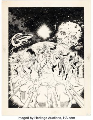 Paul Ryan and Al Williamson Marvel Graphic Novel #55 Squadron Supreme Cover Original Art (Marvel, 1986). | Heritage