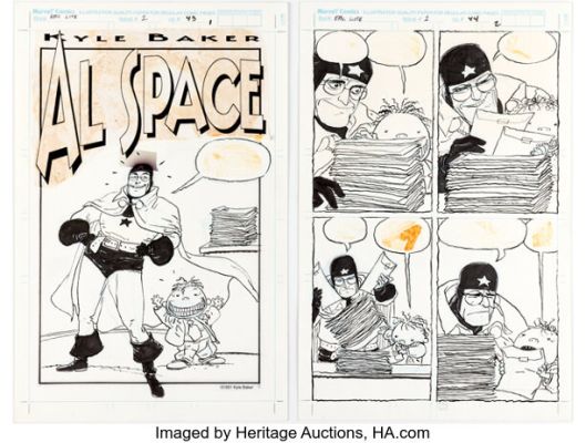 Kyle Baker Epic Lite #1 "Al Space" Complete 6-Page Story Original Art (Marvel/Epic, 1991). (Total: 6 Original Art) | Heritage