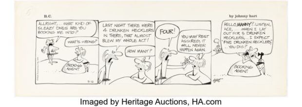 Johnny Hart B.C. Daily Comic Strip Original Art dated 3-16-73 (Field Enterprises, 1973). | Heritage