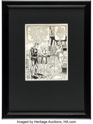 Harvey Kurtzman and Bill (Will) Elder Help! V2#2 "The Adventures of Goodman Beaver - Chapter IV: Goodman, Underwater" Story Page 3 Panel 1 Illustration Original Art (Warren, 1962). | Heritage