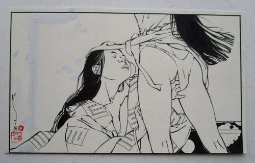 Michetz, Marc - Originele tekening in inkt voor een ex-libris | Catawiki