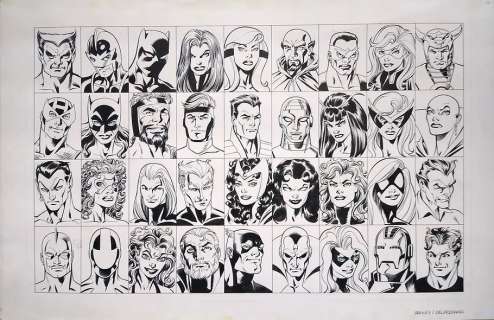 Mark Bagley / Jesse Delperdang - Kurt Busiek Era Avengers 43 Headshots on 2 pages 1998-2003