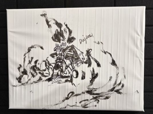 Daniel Warren Johnson Ghost Rider Original Con Vinyl Tabletop Sketch | eBay US (Buy It Now)