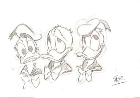 Vintage Donald Duck - Original Model Sheet - Carrillo - Art de crayon - (1996) | Catawiki