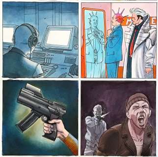 Nathan Never - Nizzoli - 6x original artwork x Trading Cards - Loose page - (1991) | Catawiki