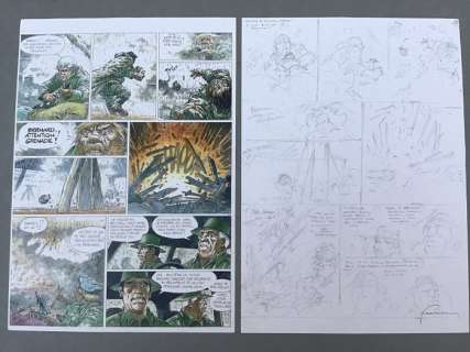 Hermann - Crayonné original - Bernard Prince - Menace sur le fleuve (2010) | Catawiki