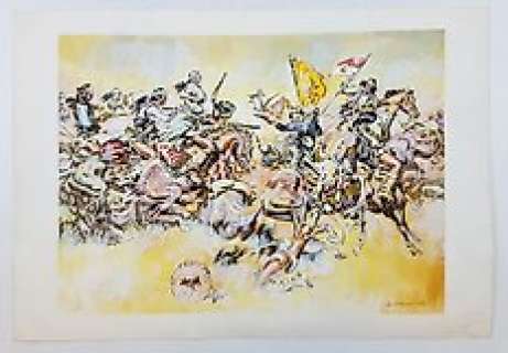 Renzo Calegari - Illustr. Origin. "Little Big Horn" - Firmata - Loose page - (1985) | Catawiki