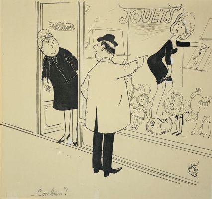 Bellus Jean. «... | Lot 6 - BELLUS Jean. « Combien ? ». Dessin à l’encre noire... | Art Valorem