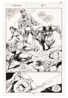 X-MEN VOL. 2 ANNUAL #1 1992 ORIGINAL ART PAGE LAYOUTS BY JIM LEE. | Hake’s