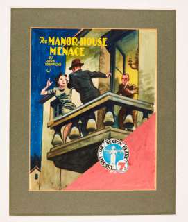 Sexton Blake/The Manor-House Menace original cover artwork by Eric Parker for… | Comic Book Auctions ltd