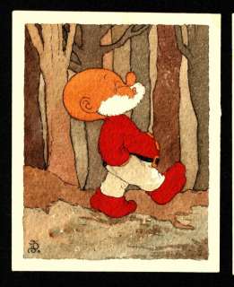 Paulus de Boskabouter - Paulus fluitend door het bos - Loose page - O.I. ink and watercolor on watercolor paper. - (1961) | Catawiki