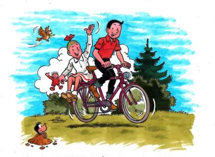 Suske en Wiske - Dessin original - Fresque Hospital St Vincentius, Kalmthout - Loose page (2019) | Catawiki