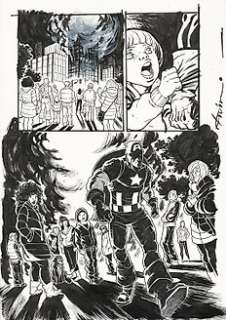 Spider-Man, Deadpool Vol 1 #31 - Original half splash page ft. Captain America by Flaviano Armentaro - First edition - (2018)