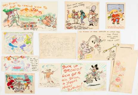 10 Christmas/Birthday Cards original artworks (1960s) by A.T. Bertie… | Comic Book Auctions ltd