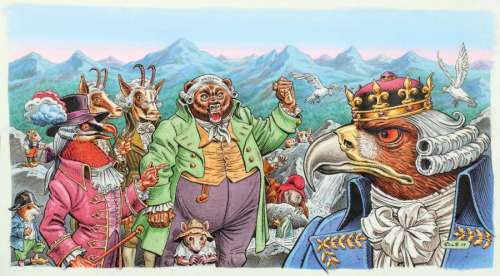 Solé. (Né En 1948) | SOLÉ. Â«AnimaleriesÂ». Gouache en couleurs directes sur papier dessin.&h | Tessier Sarrou