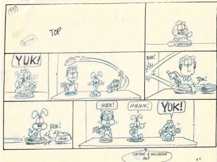 Garfield - Originele schetspagina (Sunday) - First edition - (1990) | Catawiki