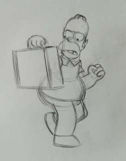 The Simpsons - Matt Groening - Homer Simpson - Includes COA - Original Cel Drawing | Catawiki