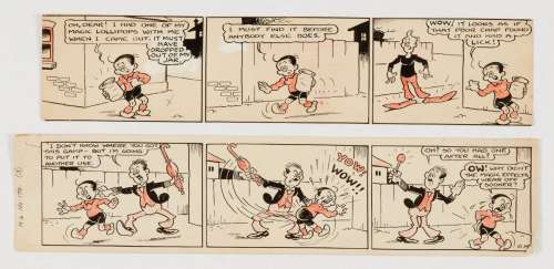 Magic Lollipops original two artwork strips drawn and one initialled by… | Comic Book Auctions ltd