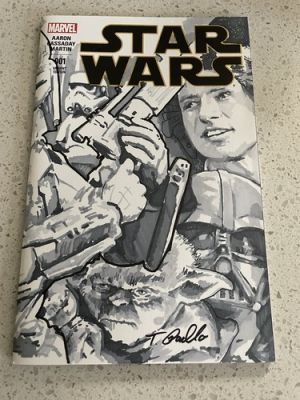 Star Wars #1Blank Variant Padlo Front And Back Amazing Original Comic Art Sketch | eBay US (Buy It Now)