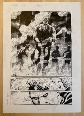Gary Frank Geiger original comic art #24, p22 Superman, Batman, Hulk artist