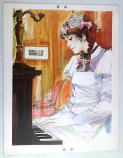 Meregaglia, Louisa May Alcott - Illustr. Origin. "Piccole Donne: Ecco il Pianoforte" - Loose page | Catawiki