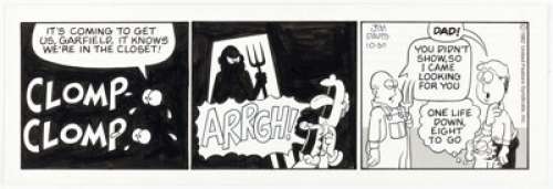 Davis, Jim | Jim Davis Garfield Daily Comic Strip Original Art dated 10-30-82 (United Feature Syndicate, 1982).... | Heritage