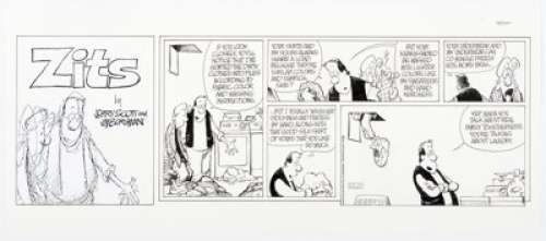 Borgman, Jim | Jerry Scott and Jim Borgman Zits Sunday Comic Strip Original Art dated 7-8-01 (King Features Syndicate, 2001).... | Heritage