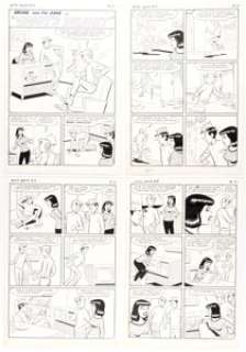 John Rosenberger | Archie Annual #18 Complete 4-Page Story "Vidiot’s Delight" Original Art (Archie, 1966-1967). (Total: 4 Original Art) | Heritage