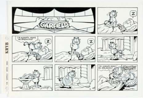 Jim Davis | Garfield Sunday Comic Strip Original Art dated 1-26-92 (United Feature Syndicate, 1992). | Heritage