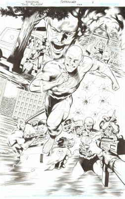 The Flash #759 p.1 - Reverse Flash in Barry Allen’s Body Action Splash - 2020 Original Comic Book Art by Rafa Sandoval & Jordi Tarragona | SWAU