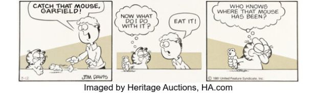 Jim Davis Garfield Daily Comic Strip Original Art dated 3-12-81 (United Feature Syndicate, 1981). | Heritage