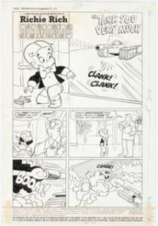 Harvey Artist Richie Rich Diamonds #1 "Tank You Very Much" Complete 5-Page Story Original Art (Harvey, 1972). (Total: 10 Original Art) | Heritage