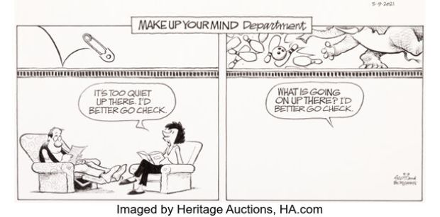 Jerry Scott and Jim Borgman Zits Sunday Comic Strip Original Art dated 5-9-21 (King Features Syndicate, 2021). | Heritage