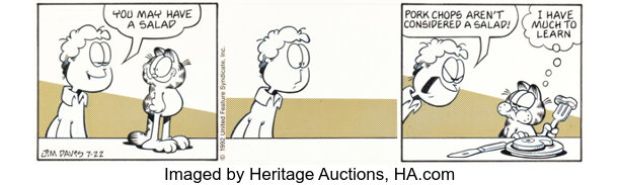 Jim Davis Garfield Daily Comic Strip Original Art dated 7-22-92 (United Feature Syndicate, 1992). | Heritage