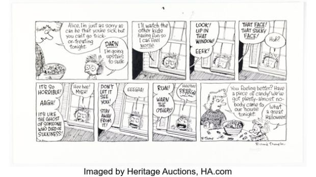 Richard Thompson Cul De Sac Sunday Comic Strip Original Art 10-31-10 (Universal Press Syndicate, 2010). | Heritage
