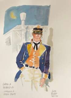 Corto Maltese - â€œOmaggio a Corto a Veneziaâ€ - acquerello - firmato - Loose page | Catawiki