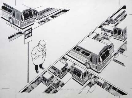 Illustration originale – Paul kirchner -  » Le BUS 2  » – Couverture