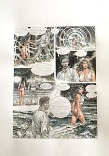 Druuna - Serpieri - tavola originale - china, acquerello, biro e matita - Loose page | Catawiki