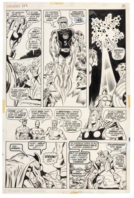 Lot 541 - Original Art * RICH BUCKLER and JOE SINNOTT * AVENGERS #102, Page 19 * Vs SENTINELS