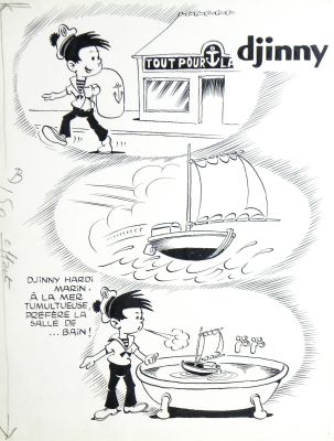 " Trésors Du Passé " | « Djinny » – Planche Originale – » Marin  » – Michel-Paul Giroud | Zic et Bul