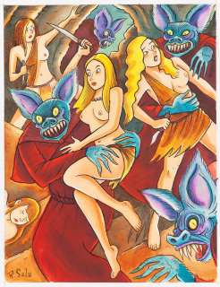 Richard Sala (1954 - 2020) | Richard Sala | "Cave Girls of the Lost World", plansza, 2018 | Desa Unicum