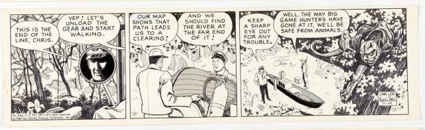 Sam Leff Davy Jones Orig Ink Daily Newspaper Comic Strip Art Signed 1966 CD04 | Charles Scott Gallery