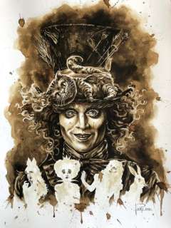 Original Coffee Painting - ALICE IN WONDERLAND - Original Art (2020) | Catawiki