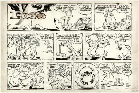 154: Kelly Pogo Sunday 8/14/60 original comic art | Russ Cochran